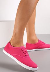 Fuksjowe Sznurowane Tenisówki Przed Kostkę Jennessa. Czerwone trampki i tenisówki damskie Renee, bez wzorów, z jeansu, przed kostkę. Za 39.99 zł.