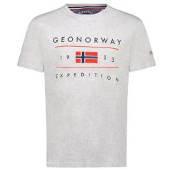 T-Shirt Geographical Norway JEZOLO DB BGREY MEN 254 mieszana szarość męska. Szare t-shirty męskie Geographical Norway, m, bez wzorów, bez kołnierzyka. Za 89.00 zł.