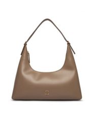 Calvin Klein Torebka Emblem Hw Lthr Shoulder Bag LV04F3262G Beżowy. Brązowe torebki klasyczne damskie CALVIN KLEIN, bez wzorów, ze skóry, bez dodatków. Za 949.99 zł.