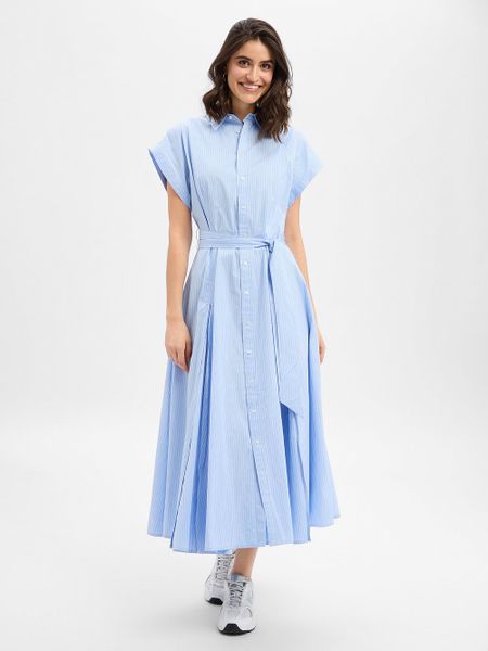 Polo Ralph Lauren Sukienka damska z bluzką Kobiety Bawełna (100%) niebieski w paski, 40. Niebieskie sukienki damskie Polo Ralph Lauren, bez wzorów, z bawełny, bez kołnierzyka, bez ramiączek, w kształcie a. Za 1,599.95 zł.