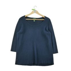 Second life - Damski sweter w kolorze granatowym - Stan bardzo dobry. Niebieskie swetry klasyczne damskie Ralph Lauren, bez kołnierzyka. Za 127.76 zł.