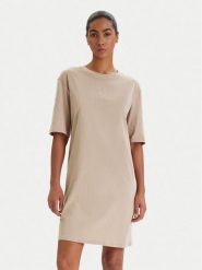 Armani Exchange Sukienka codzienna XW000825 AF10356 U6223 Beżowy Regular Fit. Brązowe sukienki damskie Armani Exchange, na co dzień, l, bez wzorów, z bawełny, bez kołnierzyka, bez ramiączek, proste. Za 379.99 zł.