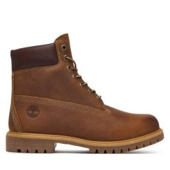 Trapery Timberland. Brązowe buty zimowe męskie Timberland, bez zapięcia. Za 1,049.00 zł.