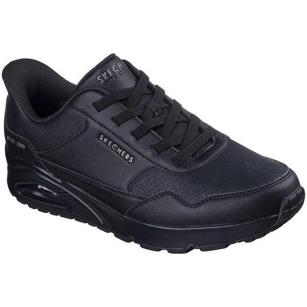 Buty sportowe męskie Skechers Uno-banksia Luxe. Czarne buty sportowe na co dzień męskie Skechers, z materiału, bez zapięcia, trekkingowe. Za 490.00 zł.