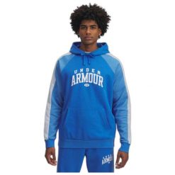 Bluza Męska Z Kapturem Under Armour Logo Colorblock Hoodie. Niebieskie bluzy sportowe męskie Under Armour, m. Za 191.99 zł.