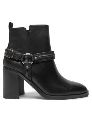Aldo Botki Catasetum 13805490 Czarny. Czarne botki damskie Aldo, ze skóry, bez obcasa, na słupku, bez zapięcia. Za 309.99 zł.