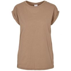 Koszulka Damska Z Rozszerzonym Ramieniem. Brązowe bluzki damskie Urban Classics, xs, bez wzorów, sportowe, bez kołnierzyka, bez ramiączek. Za 49.99 zł.