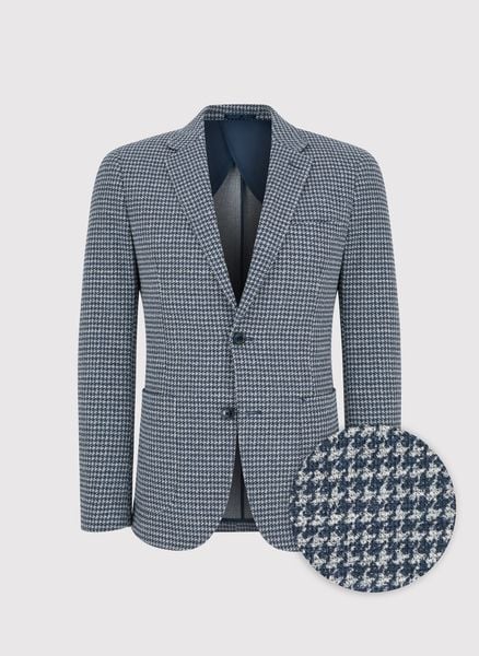 PAKO LORENTE – Granatowa marynarka w pepitkę. Marynarki męskie Pako Lorente, bez wzorów, z bawełny. Za 799.99 zł.