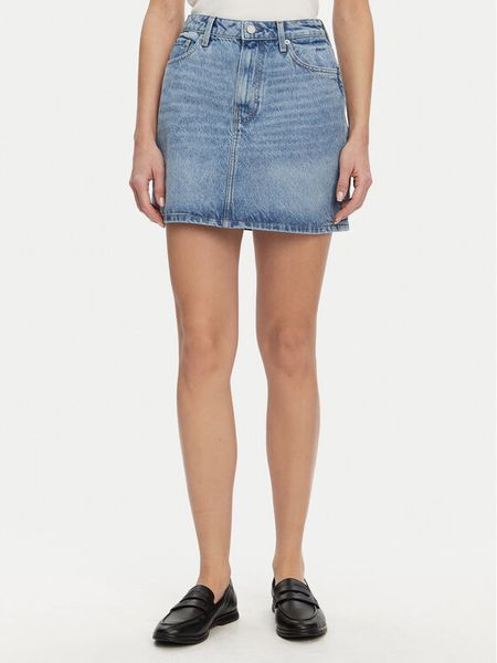 Tommy Hilfiger Spódnica jeansowa WW0WW44392 Niebieski Regular Fit. Niebieskie spódniczki damskie Tommy Hilfiger, bez wzorów, z bawełny. Za 249.99 zł.