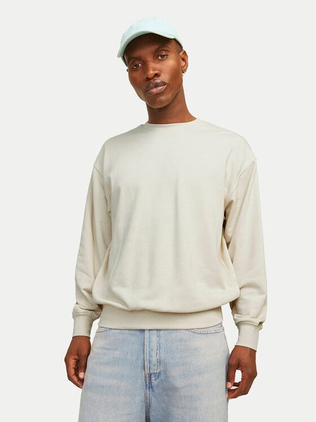 Jack & Jones Bluza Charge 12257853 Beżowy Loose Fit. Brązowe bluzy bez kaptura męskie Jack & Jones, m, z bawełny. Za 119.99 zł.