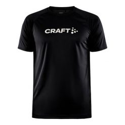 Koszulka z krótkim rękawem Craft Core Essence Logo Czarny. Czarne t-shirty sportowe męskie Craft, bez ramiączek, do biegania. Za 141.87 zł.