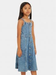 Calvin Klein Jeans Sukienka jeansowa IG0IG02397 D Niebieski Regular Fit. Niebieskie spodnie dziewczęce Calvin Klein Jeans, z bawełny. Za 429.99 zł.