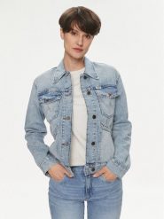 Wrangler Kurtka jeansowa Heritage 112350342 Niebieski Regular Fit. Niebieskie kurtki damskie Wrangler, xs, bez wzorów, z bawełny, bez kaptura. Za 319.99 zł.