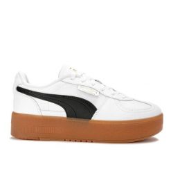Buty damskie sportowe platformy skóra Puma PALERMO ELEVATA. Białe buty sportowe na co dzień damskie Puma, bez wzorów, z jeansu, trekkingowe. Za 269.00 zł.