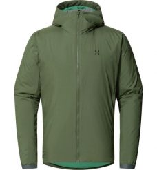 Kurtka ocieplana męska Mimic Alert Hood. Zielone kurtki męskie Haglöfs, l, bez wzorów, z puchu, bez kaptura. Za 495.00 zł.