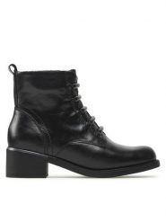 Lasocki Trzewiki WI23-KANAN-06 Czarny. Czarne botki damskie Lasocki, ze skóry, bez obcasa, na płaskiej podeszwie, bez zapięcia. Za 279.99 zł.