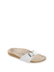 Birkenstock Klapki w kolorze białym rozmiar: 38. Białe klapki damskie Birkenstock, bez wzorów, bez obcasa. Za 266.66 zł.