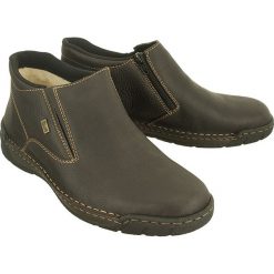 RIEKER B0383-25 brown, botki męskie. Brązowe buty zimowe męskie Rieker, z gumy, bez zapięcia. W wyprzedaży za 230.90 zł.