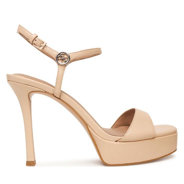 Sandały Guess. Brązowe sandały damskie Guess, z aplikacjami, bez obcasa, na szpilce. Za 719.99 zł.