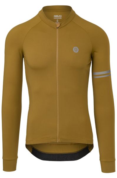 Męska koszulka rowerowa z długim rękawem slim fit Solid brązowa. Brązowe t-shirty sportowe męskie Agu, na jesień, l, z materiału, bez ramiączek. Za 602.20 zł.
