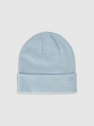 4F Czapka beanie uniseks - niebieska Uniwersalny. Niebieskie czapki męskie 4f, na zimę, bez wzorów, z materiału. Za 39.99 zł.