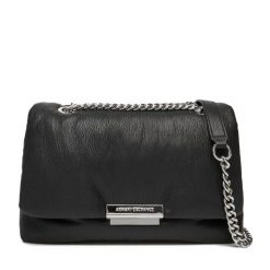 Torebka Armani Exchange. Czarne torebki klasyczne damskie Armani Exchange, bez wzorów, wizytowe, bez kołnierzyka, bez ramiączek. Za 709.99 zł.