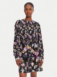 Desigual Sukienka codzienna Flor Acrilica 25WWVW09 Czarny Regular Fit. Czarne sukienki damskie Desigual, na co dzień, s, bez wzorów, z wiskozy, bez kołnierzyka, bez ramiączek, proste. Za 419.99 zł.