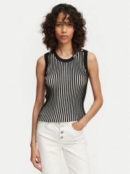Liu Jo Sport Top TA6064 MS55N Czarny Regular Fit. Czarne topy damskie Liu Jo Sport, s, bez wzorów, z syntetyku, bez ramiączek. Za 429.99 zł.