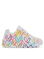 Skechers Sneakersy Uno Lite Spread The Love 314064L/WML Biały. Białe buty sportowe dziewczęce Skechers, bez wzorów, ze skóry, bez zapięcia. Za 239.20 zł.