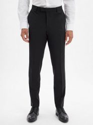 BOSS spodnie z wełny dziewiczej Baukasten - H-Gio-MM-C-NF Mężczyźni Slim Fit czarny, 48. Czarne spodnie materiałowe męskie Boss, bez wzorów, z wełny. Za 599.95 zł.