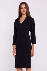 Elegancka sukienka ołówkowa z zaznaczoną talią czarna. Czarne sukienki damskie Stylove, do pracy, xl, bez wzorów, biznesowe, bez kołnierzyka, bez ramiączek, ołówkowe. Za 399.00 zł.