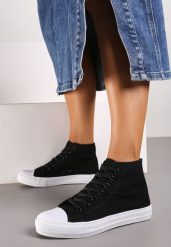 Czarne Trampki Sznurowane Za Kostkę Quagia. Czarne trampki i tenisówki damskie Born2be, bez wzorów, za kostkę. Za 19.99 zł.