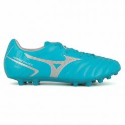 Buty sportowe dla dorosłych do gry w piłkę Monarcida Neo II Sel AG. Niebieskie buty sportowe na co dzień damskie Mizuno, bez wzorów, do piłki nożnej. Za 129.99 zł.