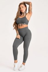 Legginsy fitness damskie Gym Glamour push up 2.0. Szare legginsy damskie GYM GLAMOUR, xs, bez wzorów, z materiału. Za 169.99 zł.