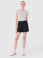 4F Spodenki dresowe damskie - czarne XL. Czarne szorty damskie 4f, bez wzorów, z bawełny, sportowe. Za 59.99 zł.
