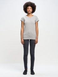 Koszulka damska gładka szara Classic 991. Szare t-shirty damskie Big Star, l, z aplikacjami, bez kołnierzyka. W wyprzedaży za 59.99 zł.