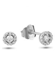DIA DIAMONDS Srebrne kolczyki-wkrętki z diamentami rozmiar: onesize. Szare kolczyki damskie DIA DIAMONDS, z diamentem, srebrne. Za 293.45 zł.