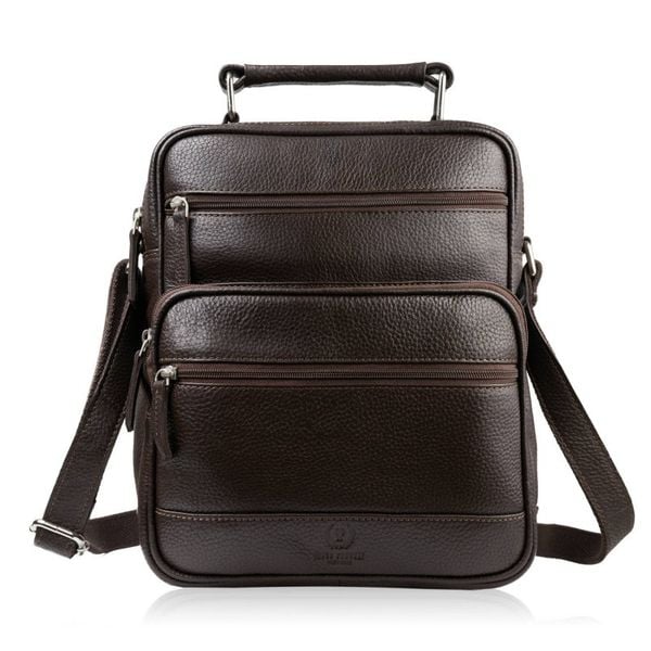 Torba męska skórzana na ramię brązowa listonoszka męska Paolo Peruzzi T-127-BR. Brązowe torby męskie na ramię bez wzorów, z materiału, na ramię. Za 259.00 zł.