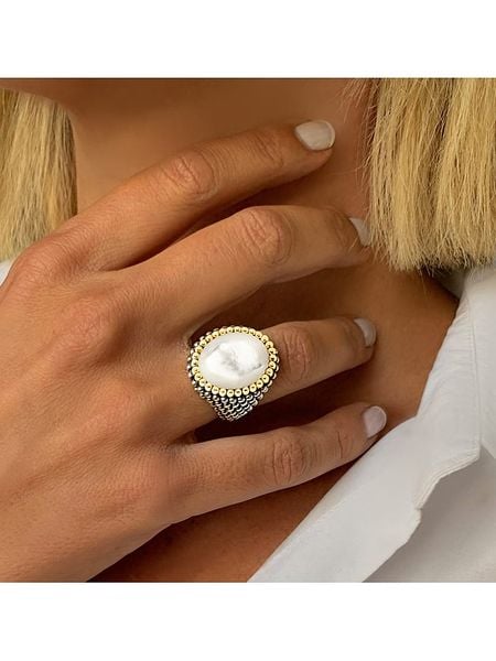 DI GIORGIO Srebrny pierścionek z masą perłową rozmiar: 60. Brązowe pierścionki damskie DI GIORGIO, z perłą, srebrne. Za 335.82 zł.