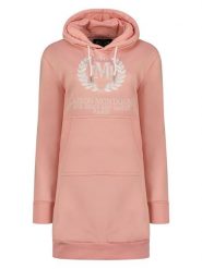 Maison Montaigne Sukienka dresowa "Giqueen" w kolorze szaroróżowym rozmiar: L. Różowe sukienki damskie Maison Montaigne, l, bez wzorów, z dresówki, bez kołnierzyka, bez ramiączek, mini. Za 78.99 zł.