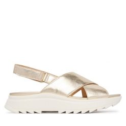 Sandały Clarks. Żółte sandały damskie Clarks, bez wzorów, bez obcasa, na płaskiej podeszwie. Za 389.99 zł.