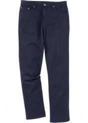 Spodnie ze stretchem Classic Fit Straight, z czystej bawełny. Brązowe spodnie materiałowe męskie bonprix, bez wzorów, z bawełny, z podwyższonym stanem. Za 129.99 zł.