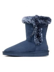 ISLAND BOOT Kozaki zimowe "Cora" w kolorze granatowym rozmiar: 36. Niebieskie kozaki damskie Island Boot, z materiału, bez obcasa. Za 132.05 zł.