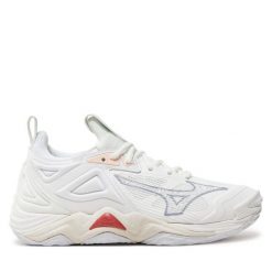 Buty halowe Mizuno. Białe buty sportowe na co dzień damskie Mizuno, bez wzorów, mizuno wave. Za 399.99 zł.