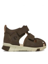 ECCO Sandały Mini Stride 76113102543 Khaki. Brązowe sandały chłopięce ECCO, z nubiku, bez zapięcia. Za 229.99 zł.