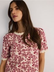 Sweter z krótkim rękawem - wielobarwny. Swetry klasyczne damskie Reserved, l, z dzianiny, bez kołnierzyka. Za 109.99 zł.