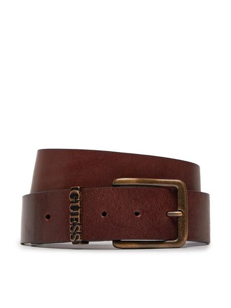 Guess Pasek Męski M4GZ20 L0TZ0 Brązowy. Brązowe paski męskie Guess, z aplikacjami, ze skóry. Za 159.99 zł.