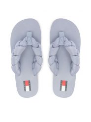 Tommy Jeans Japonki Braided Thong Beach Sandal EN0EN02877 Błękitny. Niebieskie klapki damskie Tommy Jeans, bez wzorów, z jeansu, bez obcasa. Za 189.99 zł.