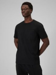 4F T-shirt regular gładki męski - czarny S. Czarne t-shirty męskie 4f, m, bez wzorów, z bawełny, bez kołnierzyka. Za 79.99 zł.