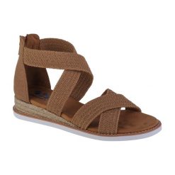Sandały damskie, Desert Kiss - Desert Nights. Czarne obuwie trekkingowe damskie Skechers, bez wzorów, bez obcasa. Za 279.99 zł.